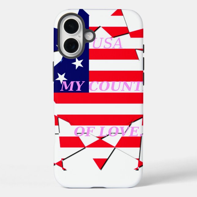 USA Star Spangled Love My Country of Love Case-Mate iPhone Case (Back)