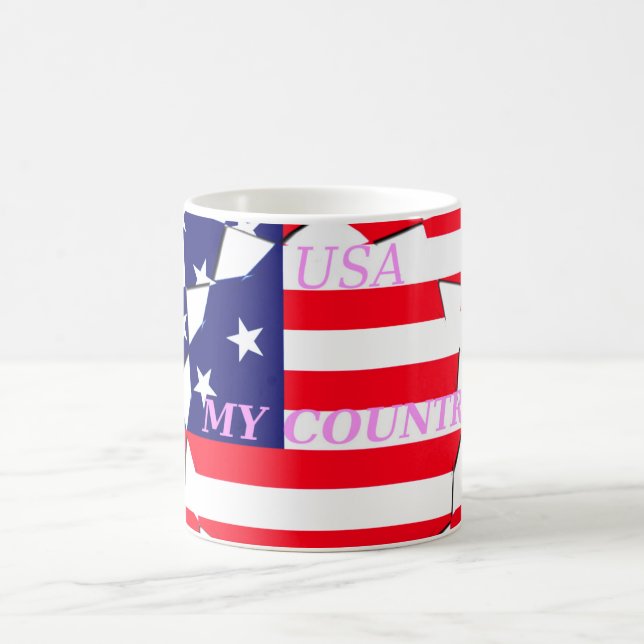 USA Star Spangled Love My Country of Love Coffee Mug (Center)