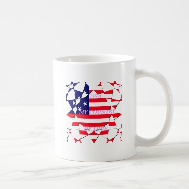 USA Star Spangled Love My Country of Love Coffee Mug (Right)