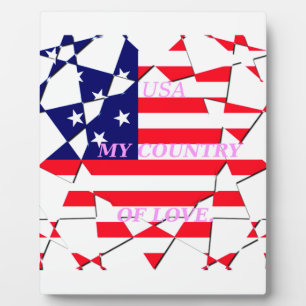 USA Star Spangled Love My Country of Love Plaque