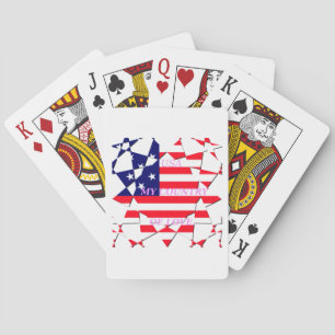 USA Star Spangled Love My Country of Love Playing Cards