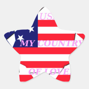 USA Star Spangled Love My Country of Love Star Sticker