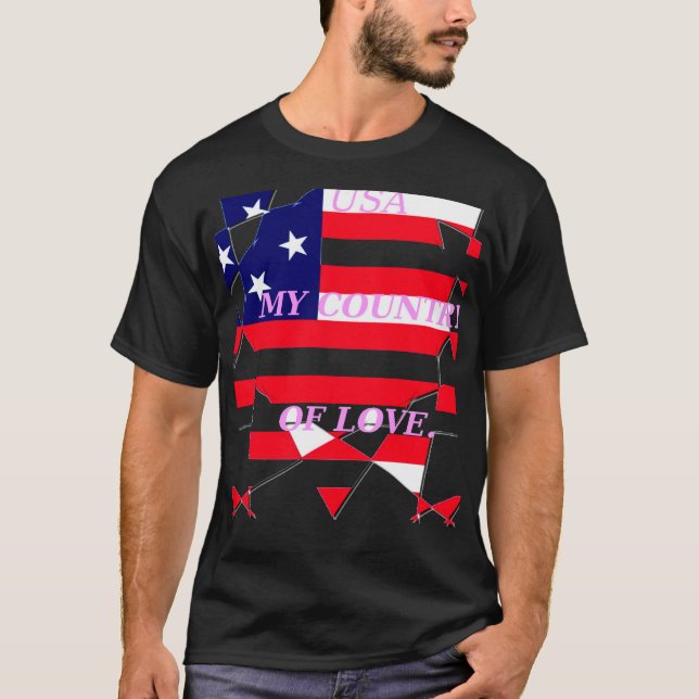 USA Star Spangled Love My Country of Love T-Shirt (Front)