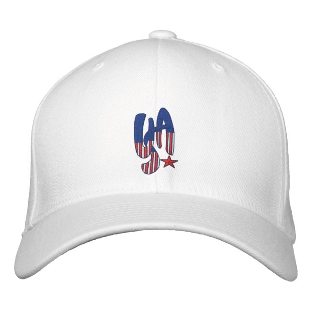USA Star W Embroidered Hat (Front)