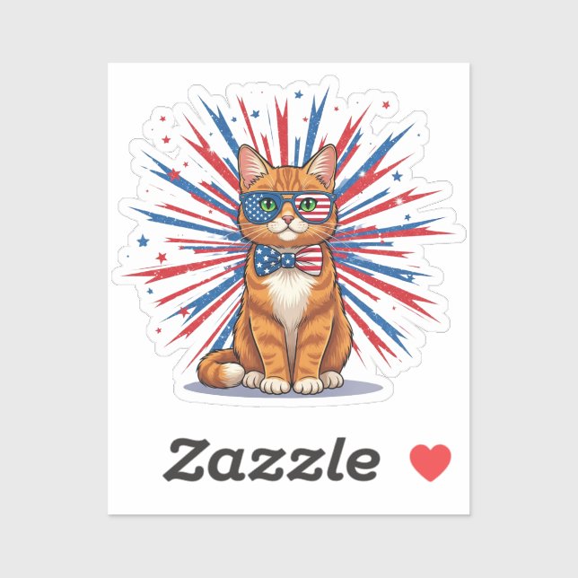 USA Starburst Cat – Patriotic (Sheet)