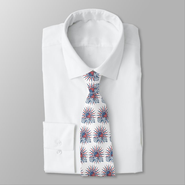 USA Starburst Yin Yang Tie (Tied)
