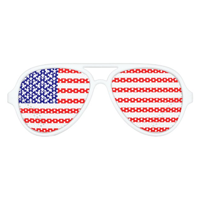 USA Stars and Stripes America Flag Aviator Sunglasses (Front)