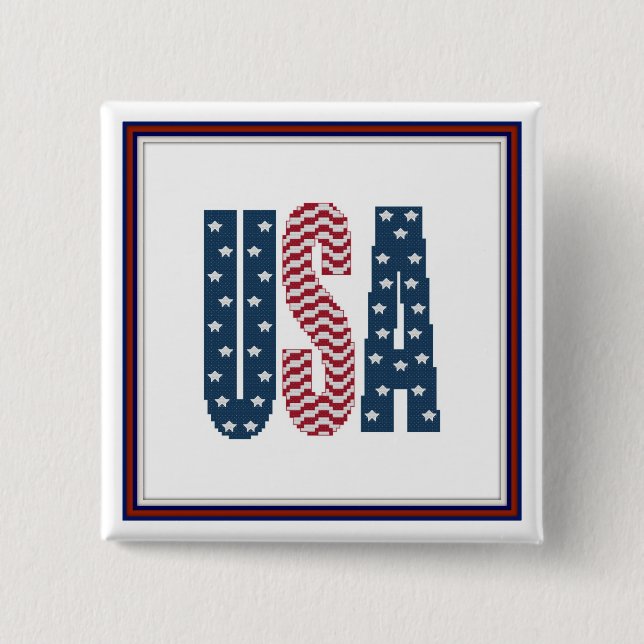 USA Stars and Stripes Button (Front)