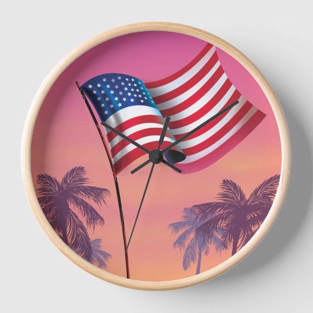 USA Stars and stripes Clock (Front)