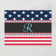 USA Stars and Stripes Diamond Monogram