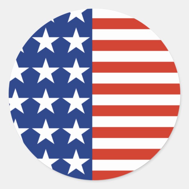 USA Stars And Stripes Flag Classic Round Sticker (Front)