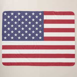 USA Stars and Stripes (Flag of the United States) Sherpa Blanket