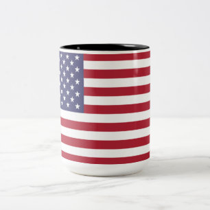 USA Stars and Stripes (Flag of the United States) Two-Tone Coffee Mug