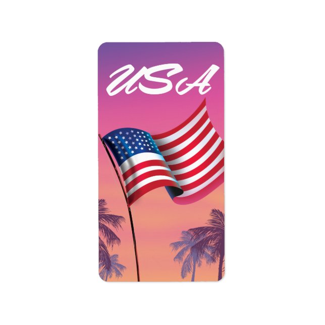 USA Stars and stripes Label (Front)