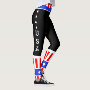 USA Stars and Stripes on Your Colour Leggings