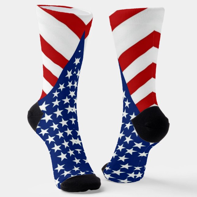 USA Stars and Stripes Patriotic Socks (Angled)