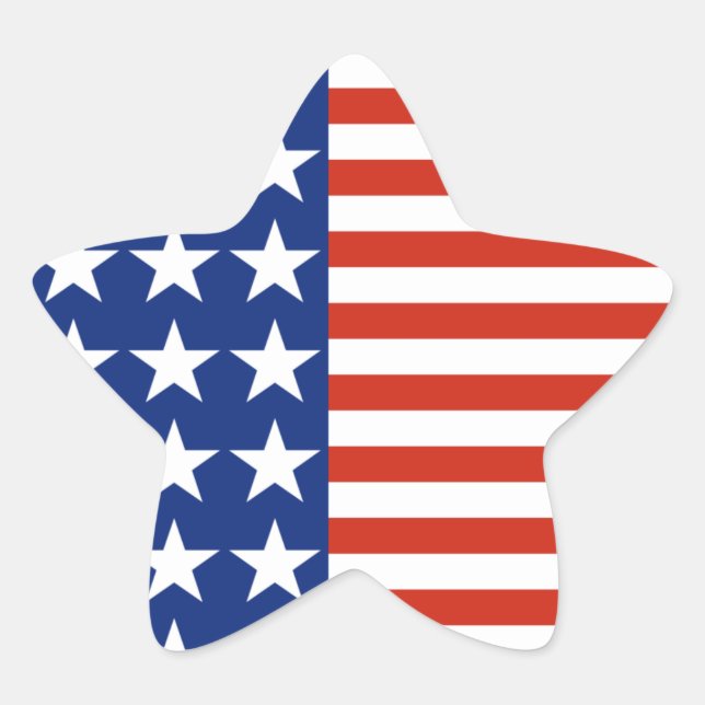 USA Stars And Stripes Star Flag Star Sticker (Front)