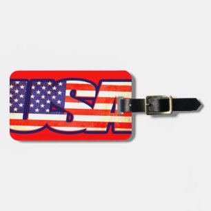 USA Stars & stripes America flag luggage tag
