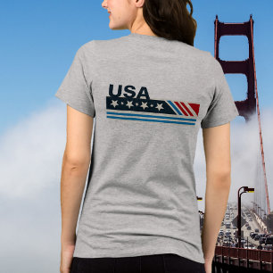 USA Stars Stripes Graphic T-Shirt  Tri-Blend Shirt
