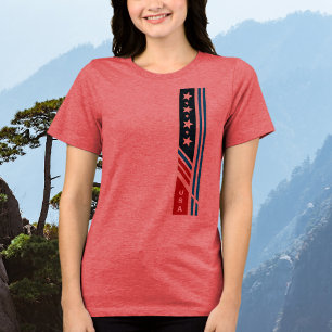 USA Stars Stripes Graphic T-Shirt  Tri-Blend Shirt