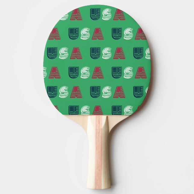 USA Stars + Stripes Ping Pong Paddle (Front)