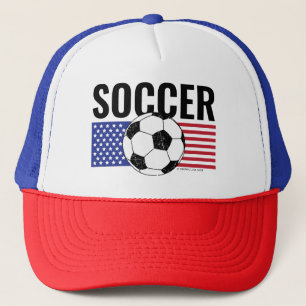 USA Stars & Stripes Soccer Ball Unisex Trucker Hat