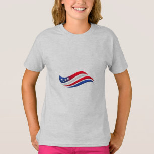USA Stars & Stripes Wave Throw Pillow Red White T-Shirt