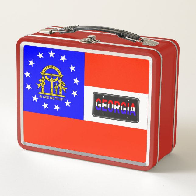 USA State Flag - Georgia Metal Lunch Box (Front)