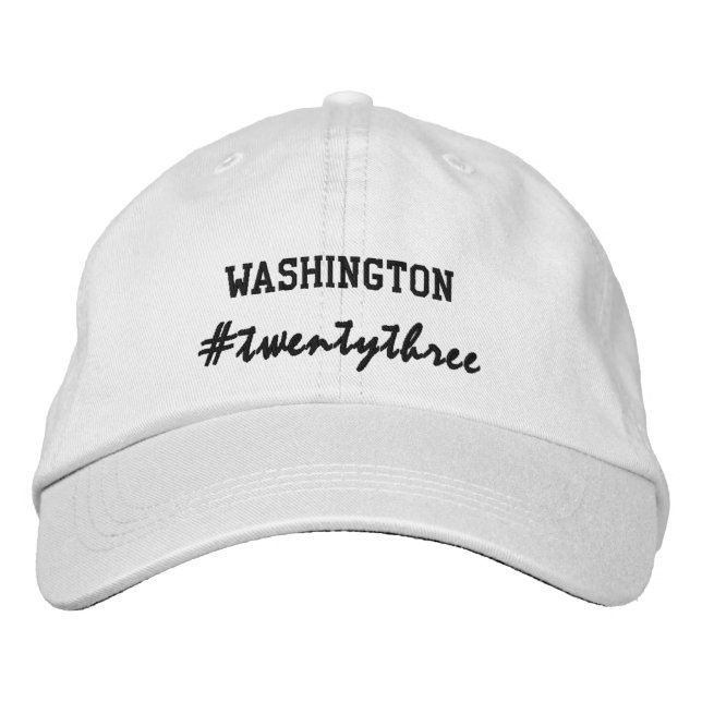 USA State Washington Hashtag 2023 Embroidered Hat (Front)
