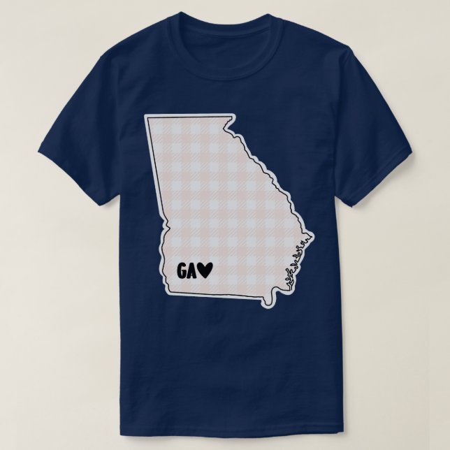 USA States Georgia pink plaid TShirt (Design Front)