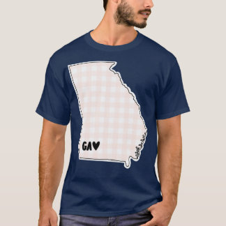 USA States Georgia pink plaid TShirt