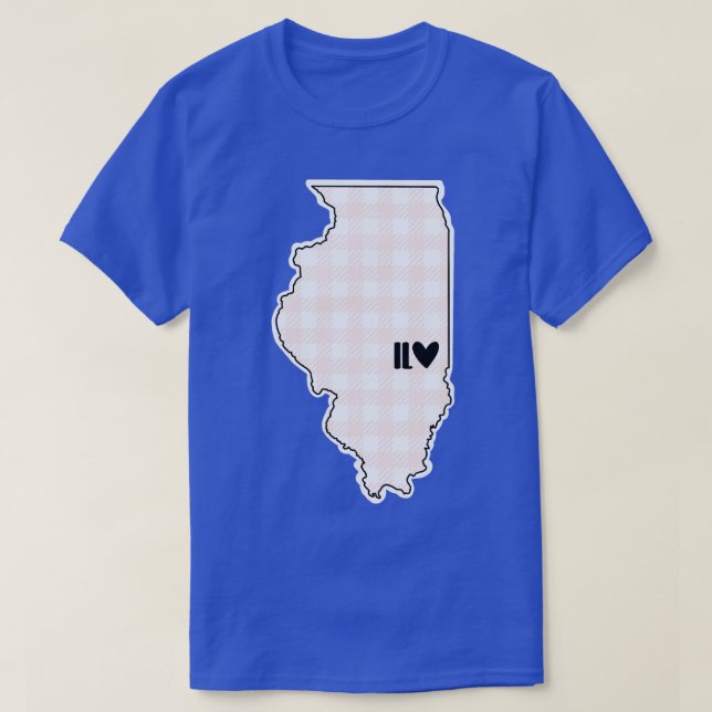 USA States Illinois pink plaid TShirt (Design Front)