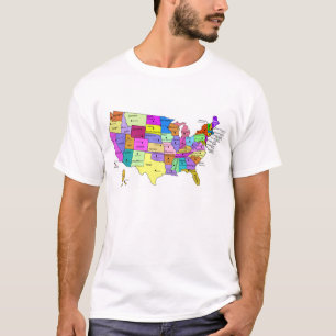 USA states labelled with capitols T-Shirt