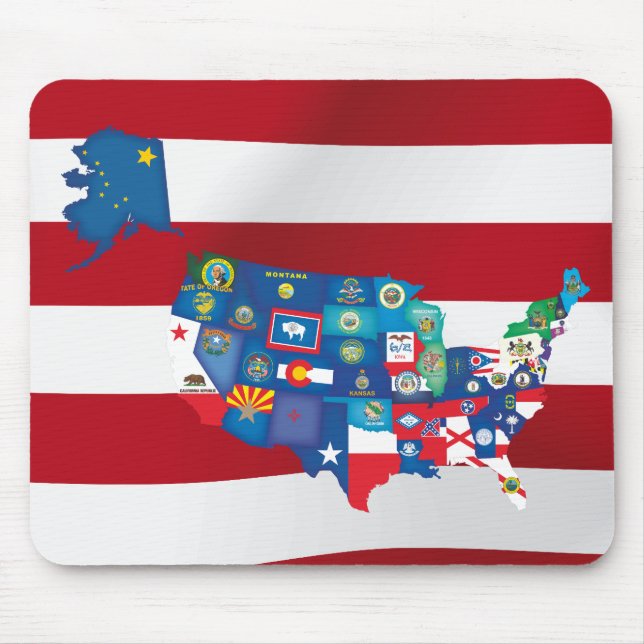 USA States Mouse Mat (Front)