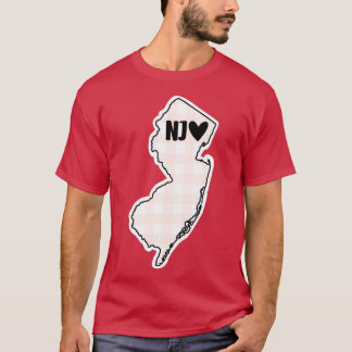 USA States New Jersey pink plaid T-Shirt