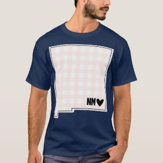 USA States New Mexico pink plaid T-Shirt