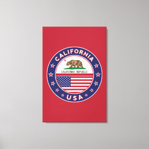 USA_STATES - WITH_FLAG_California_circle_with_flag Canvas Print