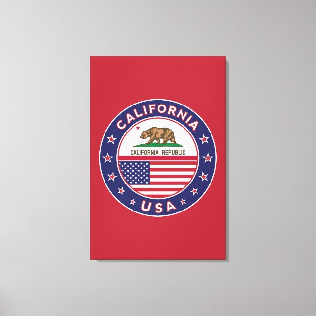 USA_STATES - WITH_FLAG_California_circle_with_flag Canvas Print (Front)