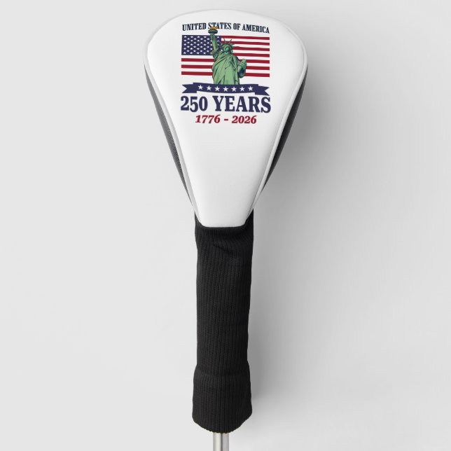USA Statue of Liberty 250 Years 1776-2026 Golf Head Cover (Front)