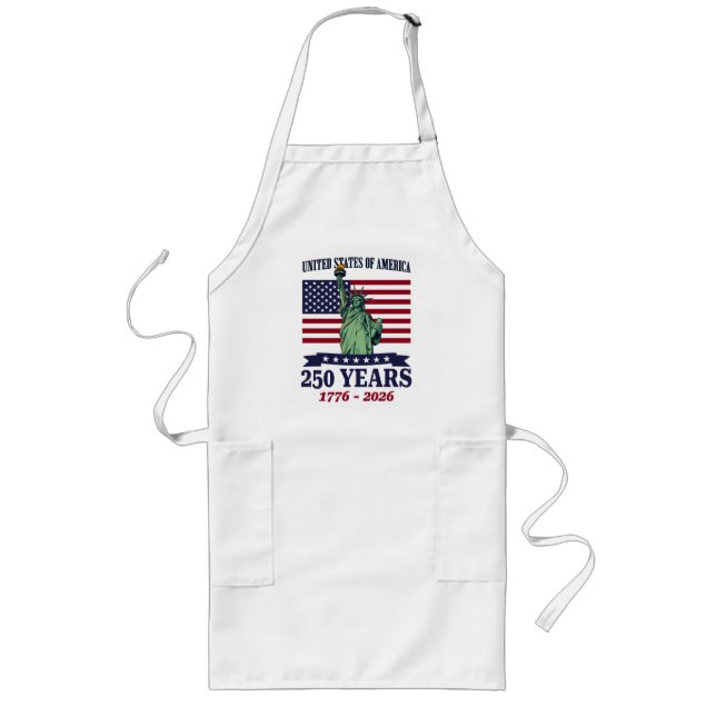 USA Statue of Liberty 250 Years 1776-2026 Long Apron (Front)