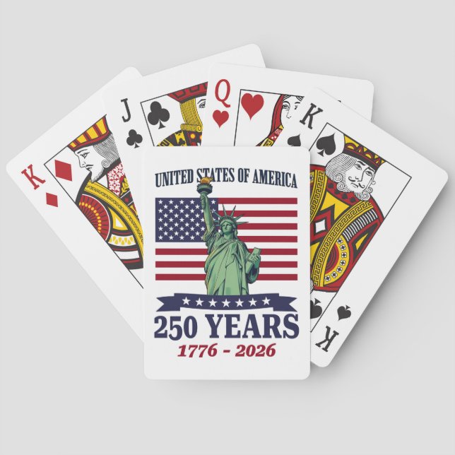 USA Statue of Liberty 250 Years 1776-2026 Playing Cards (Back)