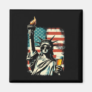 Usa Statue Of Liberty 4th Of July Party Beer Funny Magnet
