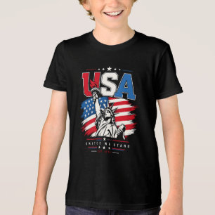 USA Statue of Liberty Distressed Flag Patriotic De Tri-Blend Shirt