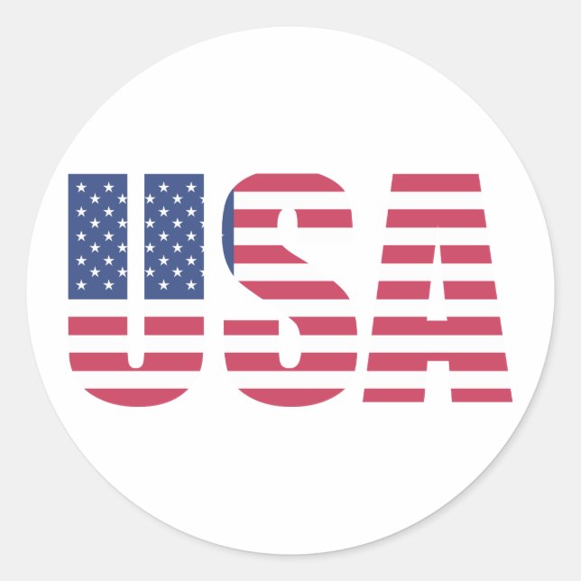 USA Sticker/American Flag /American Stuff Classic Round Sticker (Front)