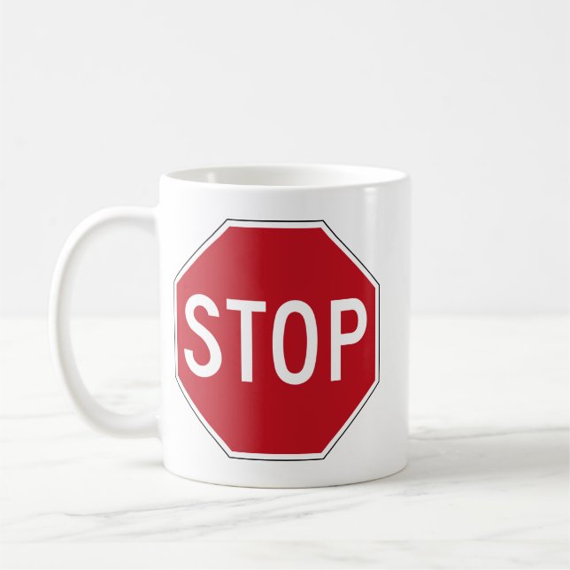 USA Stop Sign Coffee Mug (Left)