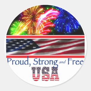 USA Strong Classic Round Sticker