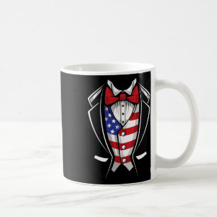 Usa Suit Tuxedo Patriotic 4th Of July Flag America Coffee Mug