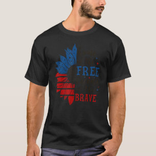 Usa Sunflower Home Of The Free Because Of The Brav T-Shirt