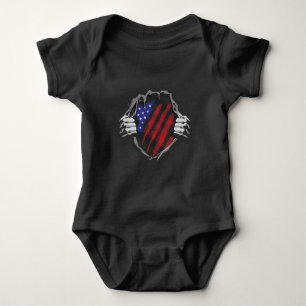 USA Superhero Costume Flag Baby Bodysuit