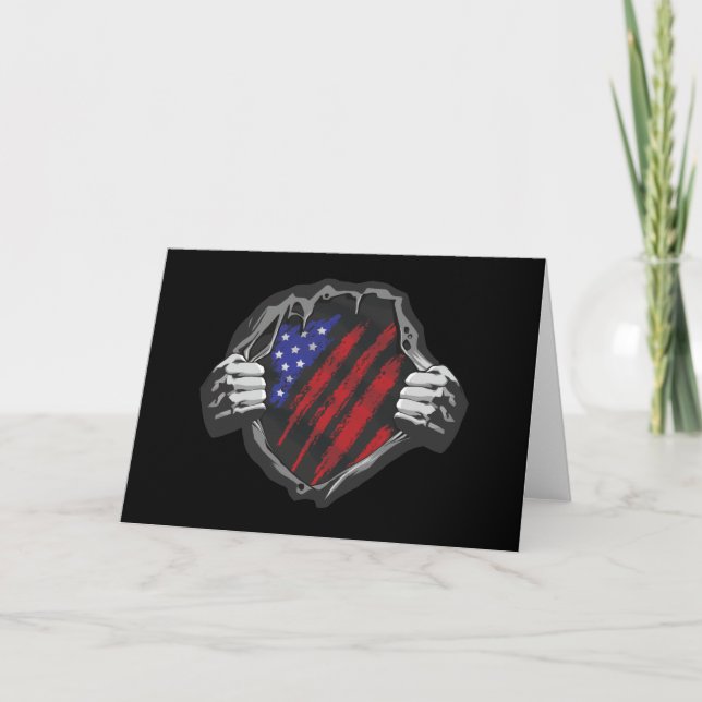 USA Superhero Costume Flag Card (Front)